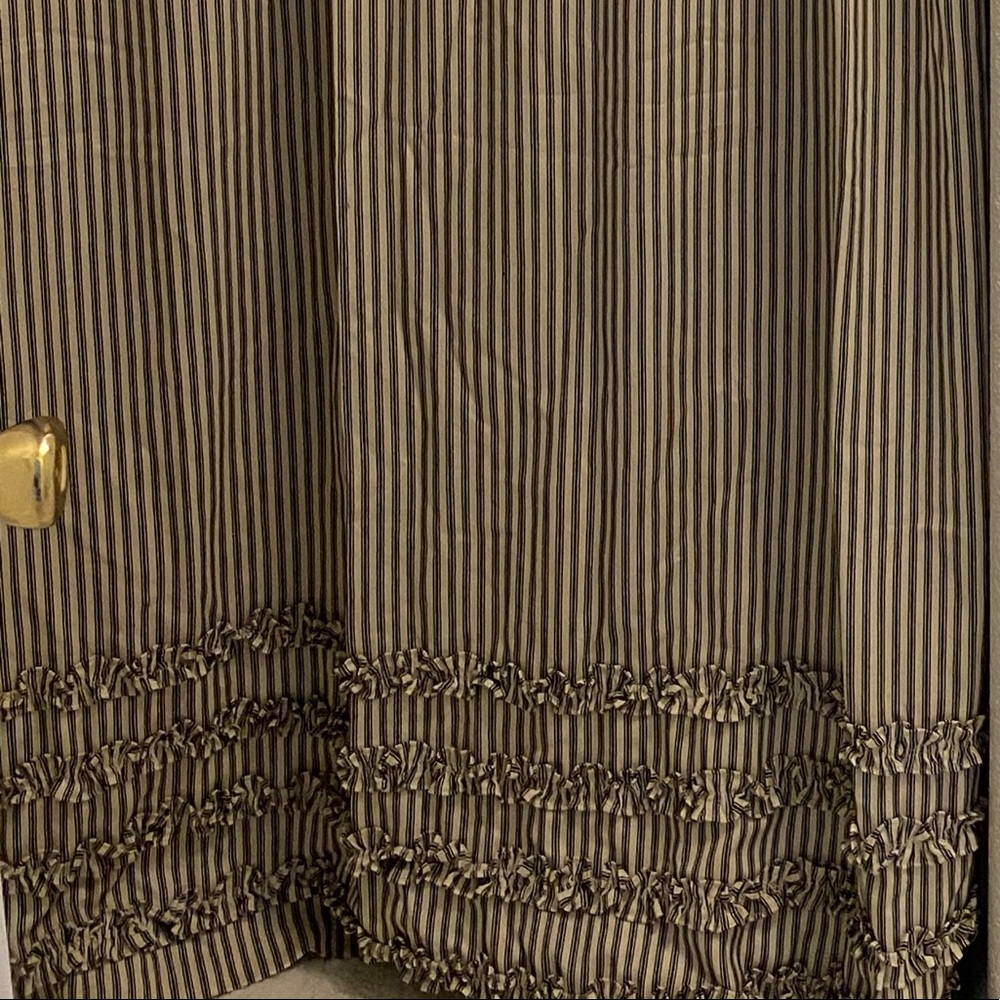 Pottery Barn Tick Ruffle Shower Curtain